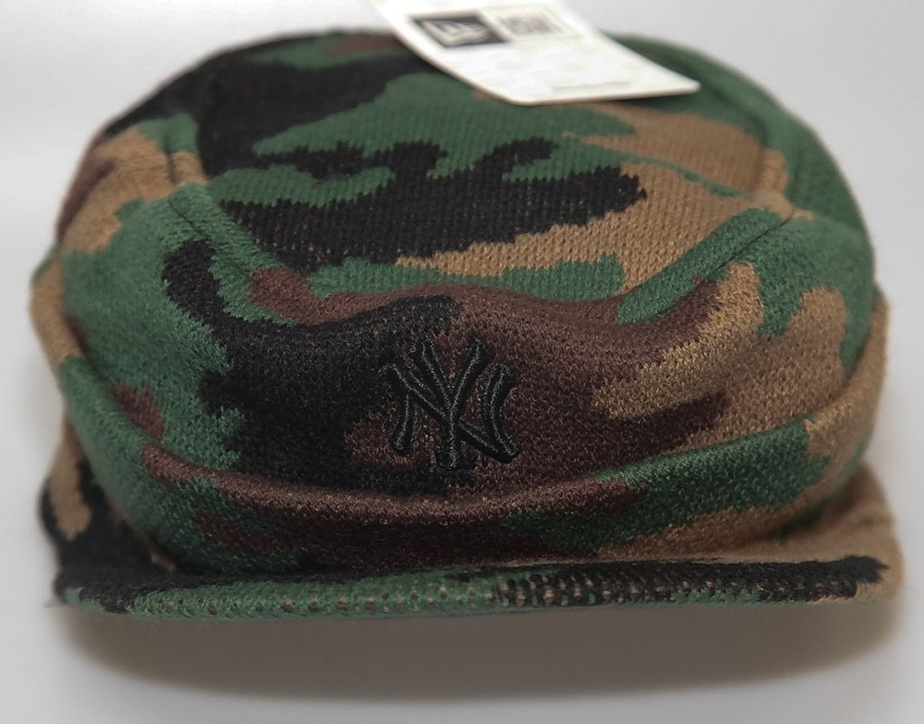 MLB New York Yankees Camouflage Billed Beanie Camo NY Knit Skull Cap