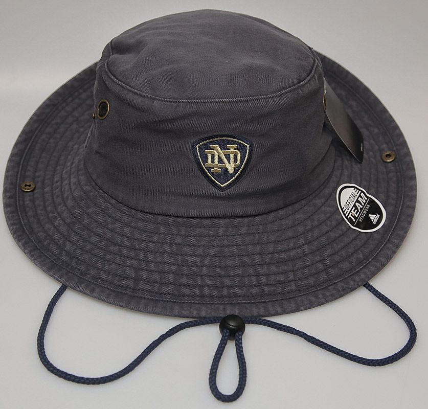 New NCAA Gray Notre Dame Fighting Irish Fishing Bucket Hat Embroidered