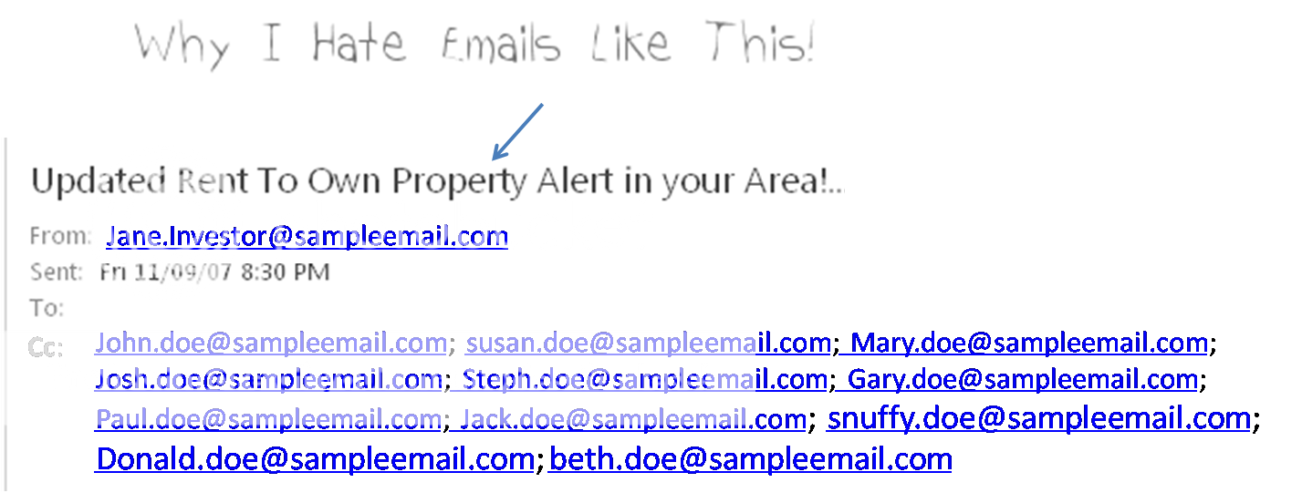 If you don't use BCC in your Real Estate Emails, You Might Be a Spammer